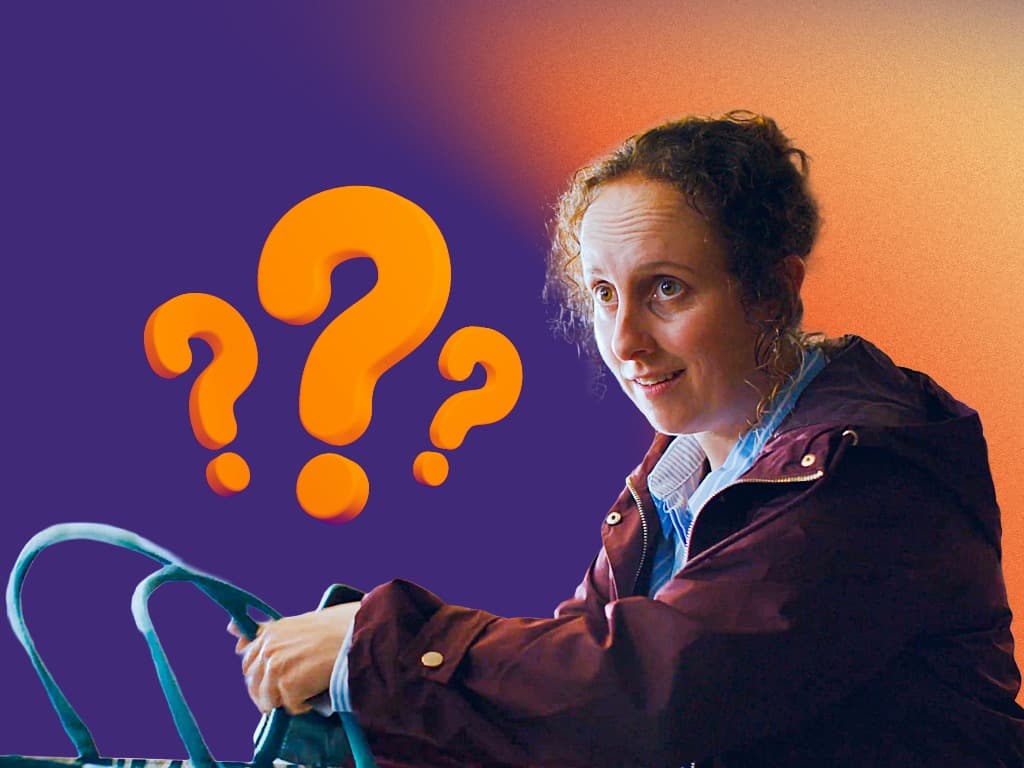 woman with three question marks