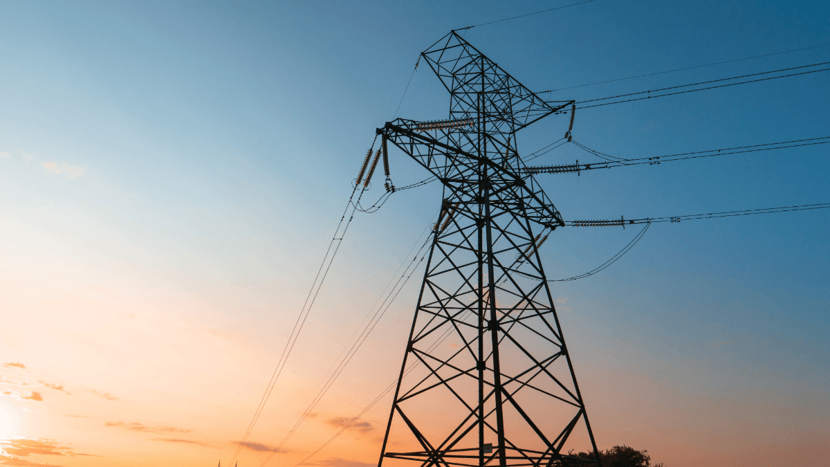 There is an image of an electricty pylon.